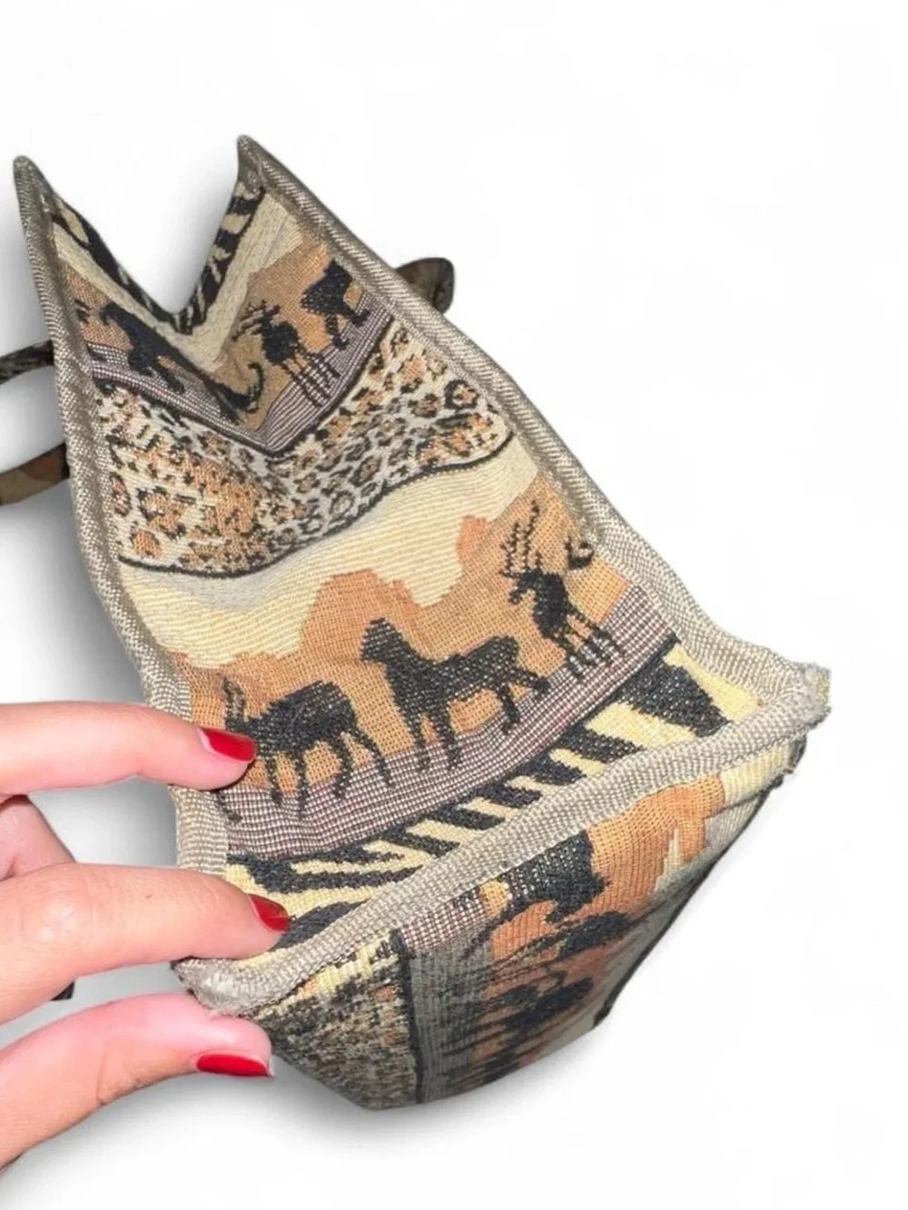 Jade Safari-Print Tote in Brown and Black